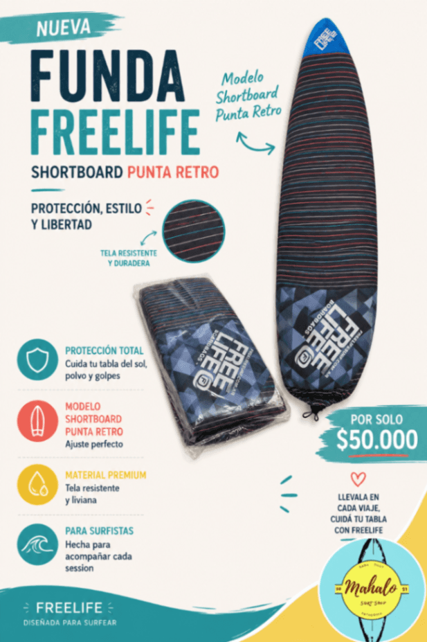 Surf Funda Freelife Shortboard Punta Retro