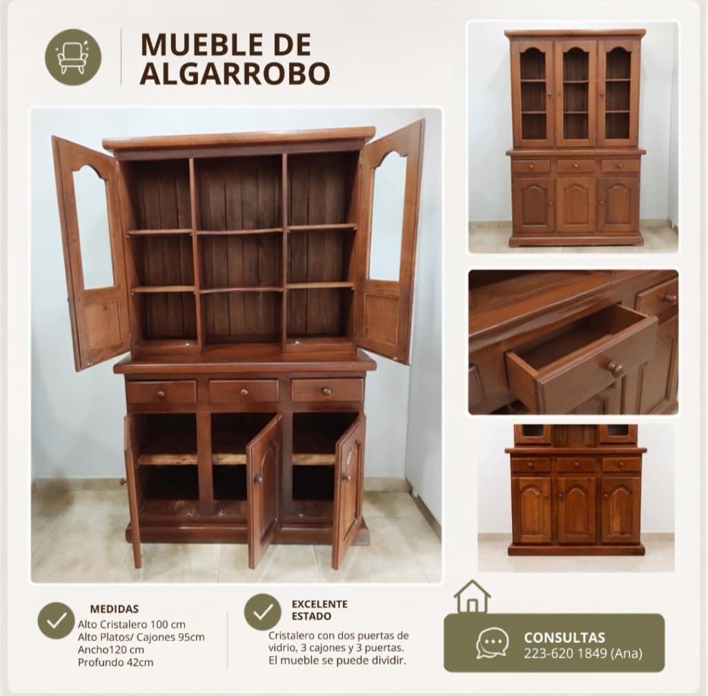 Mueble Algarrobo Excelente Estado Divisible