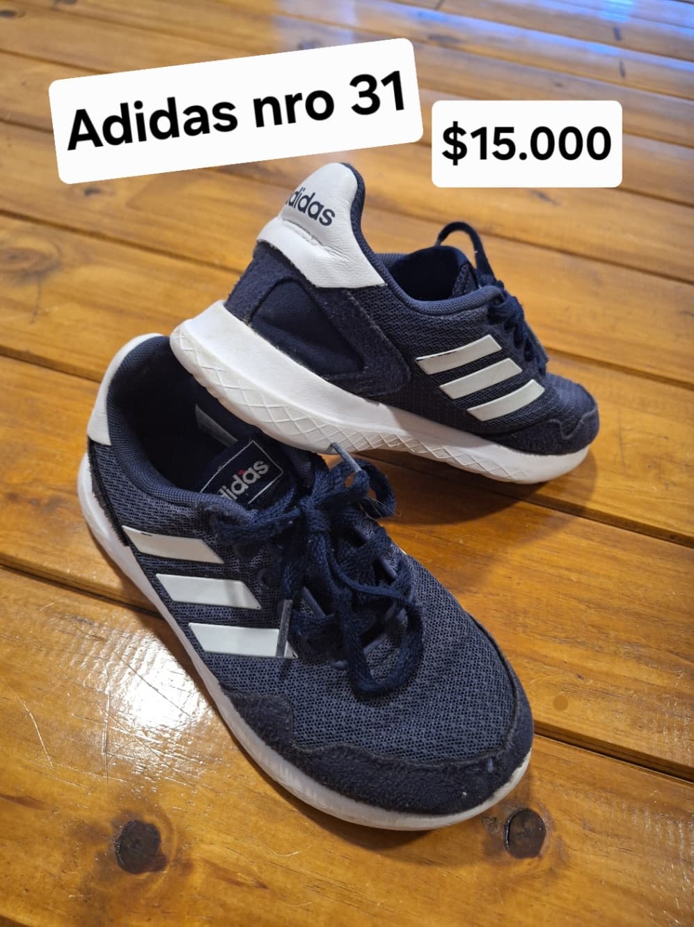 Adidas azul marino número 31 usado, calzado precio en cada foto