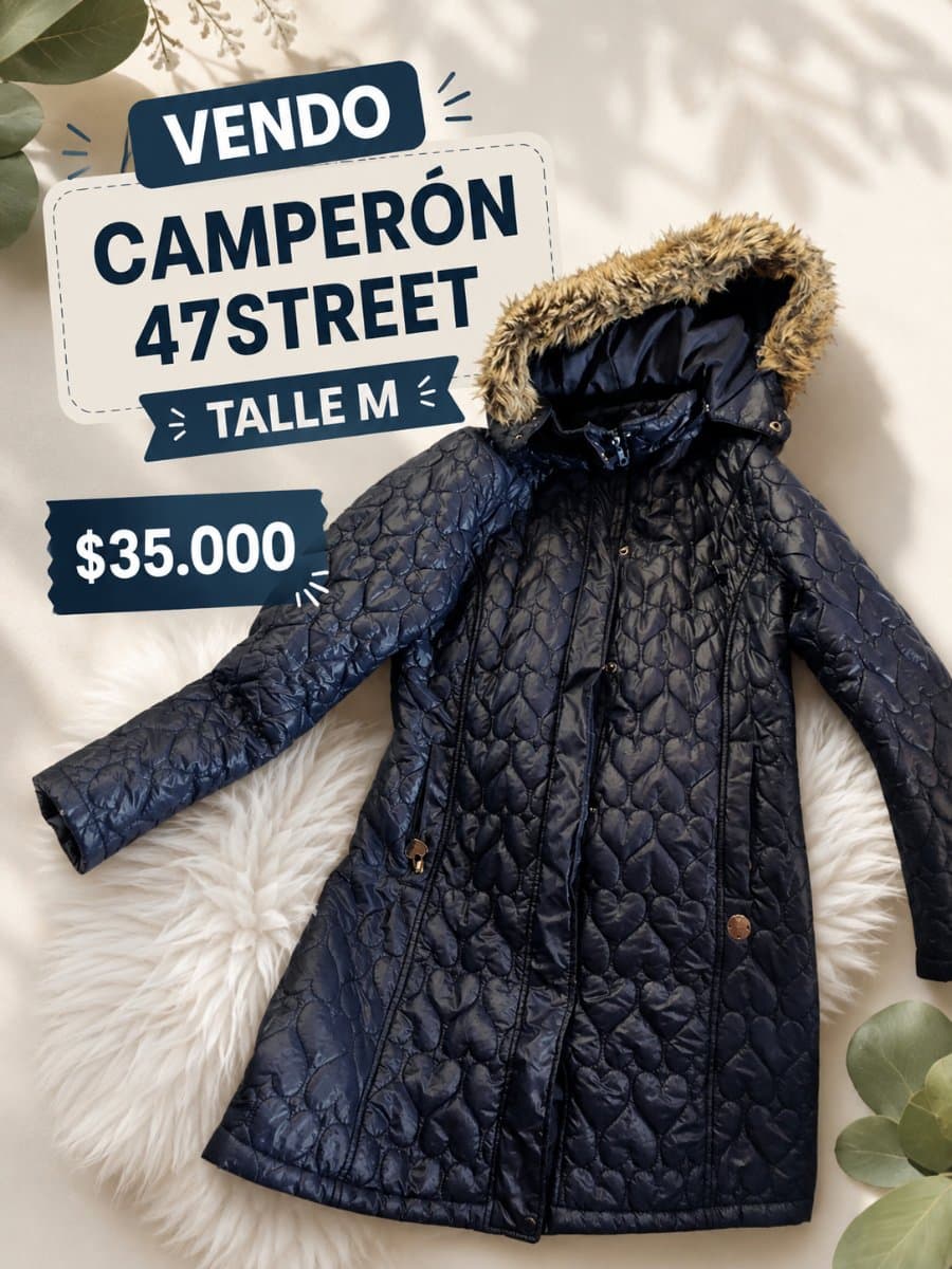 Campera Larga Azul Talle M