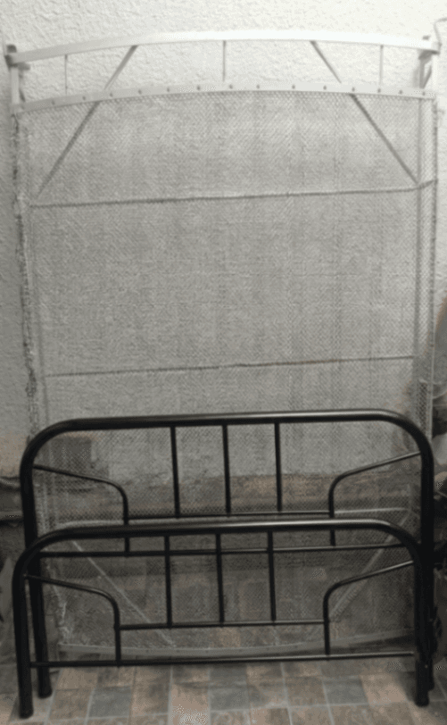 Cama de caño 1 plaza y media con elástico metálico de tejido de alambre trenzado