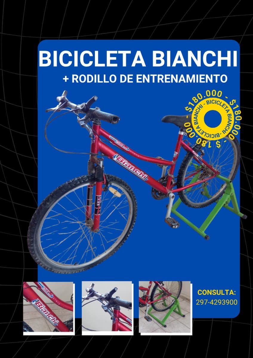 Bicicleta Bianchi con rodillo