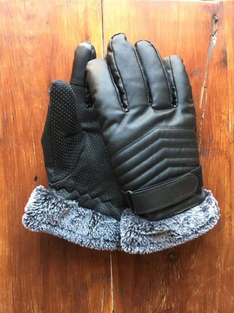 Guantes abrigo peluche piel sintética ecocuero
