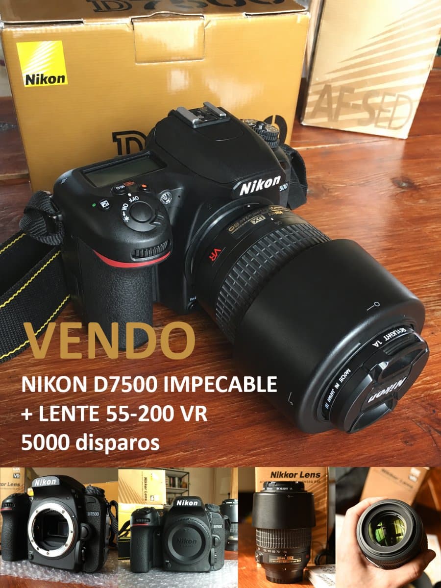 NIKON D7500 IMPECABLE 5400 disparos + lente 55-200vr
