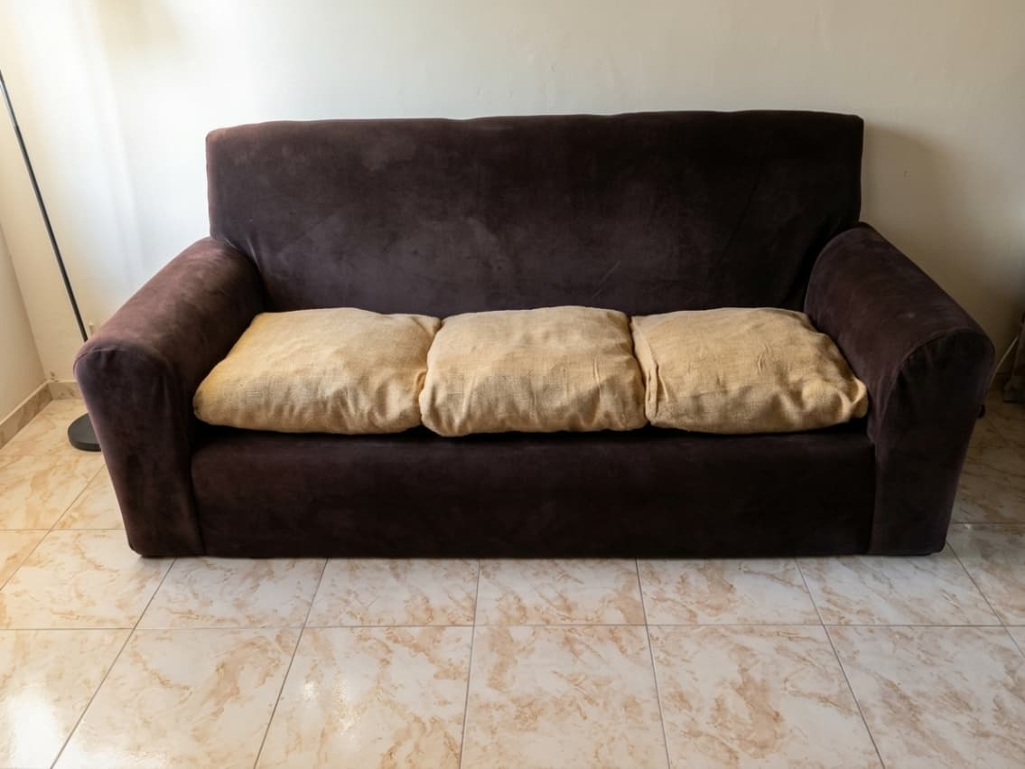 Sillón sofa 3 cuerpos tela pana antidesgarro resistente - Largo 190cm