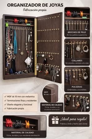 Organizador de joyas premium con puerta – Ideal regalo 🎁