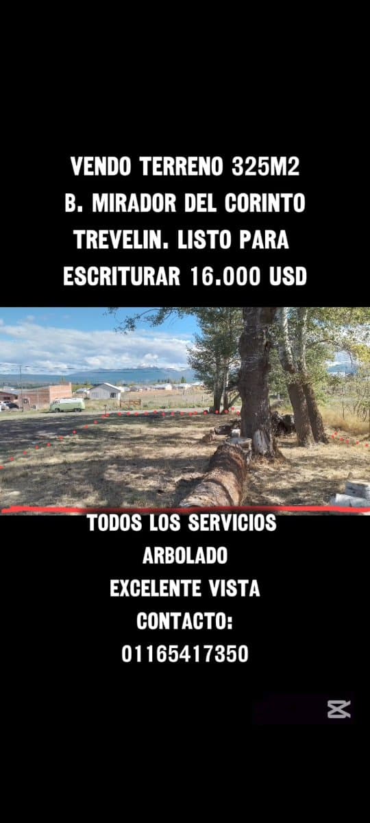 Terreno 325m2 Trevelin Mirador del Corinto