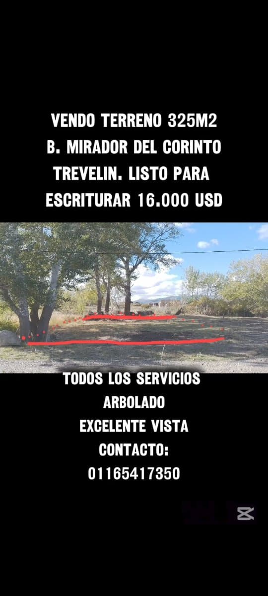 Terreno 325m2 Trevelin Mirador del Corinto