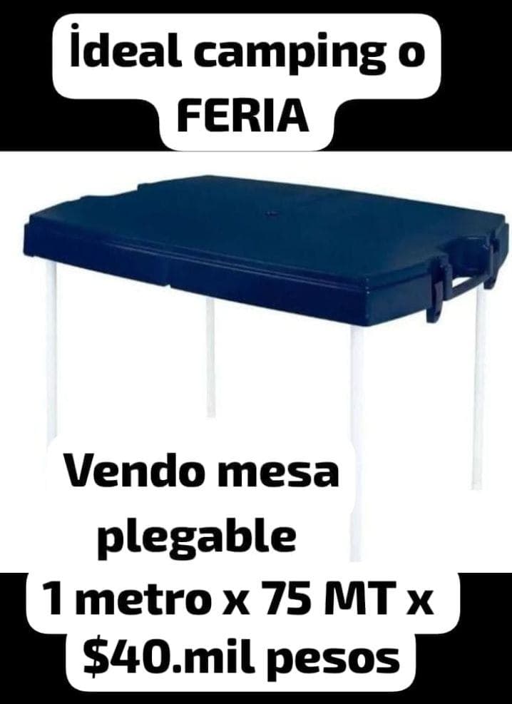 Mesa plegable camping ideal feria