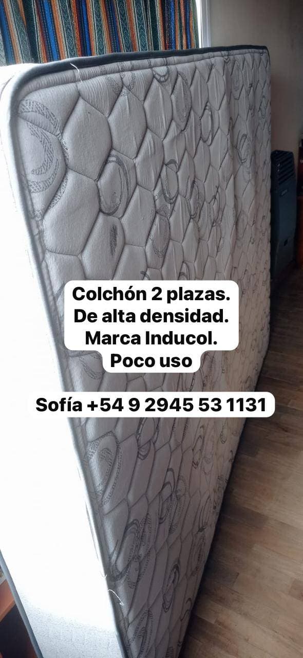 Colchón 2 plazas Inducol poco usos plazas de alta densidad.Poco uso