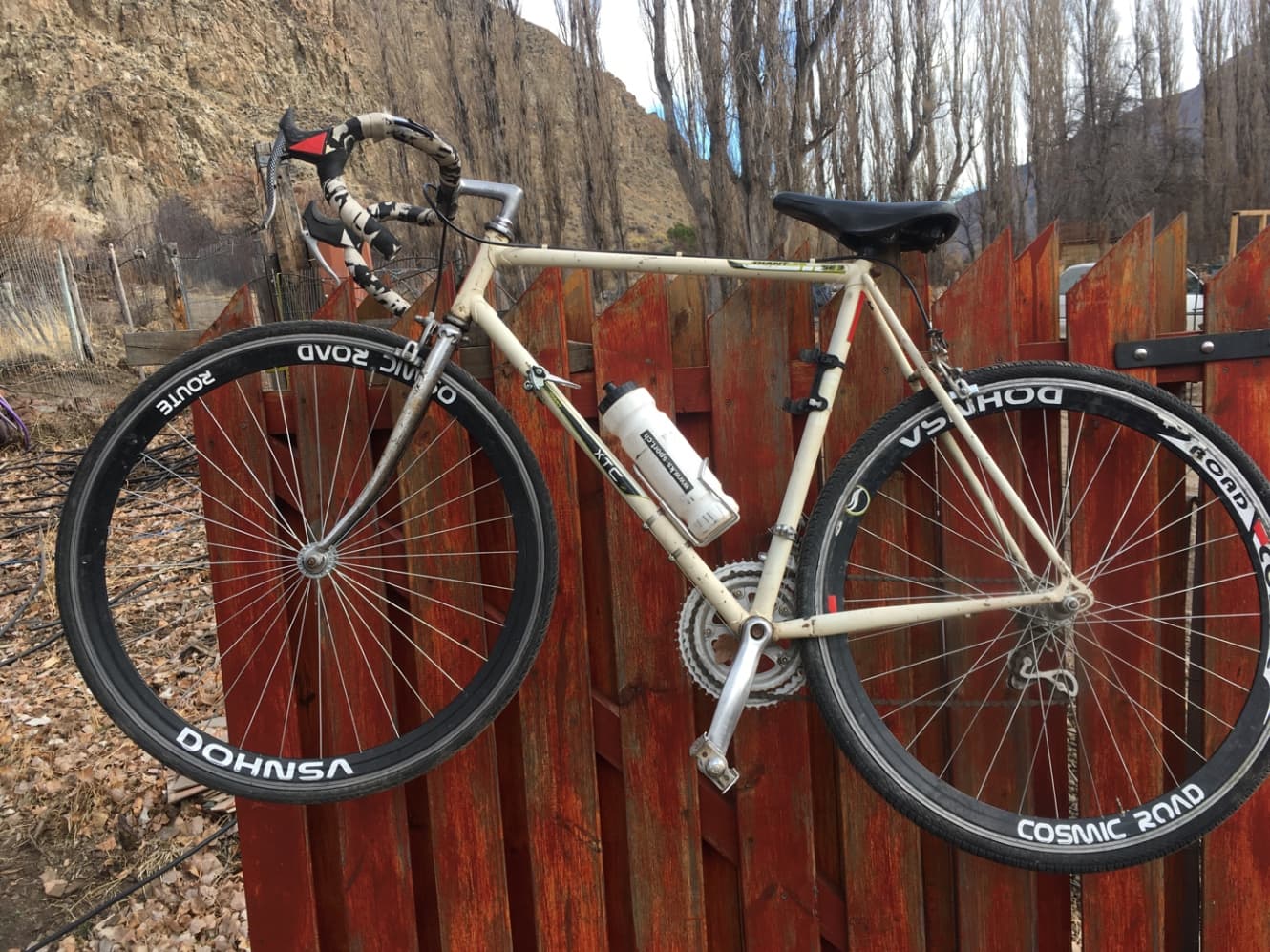 Bicicleta ruta giant blanca viejita. 