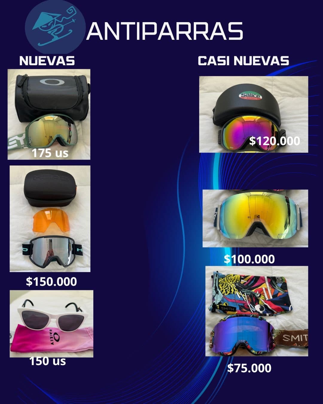 Antiparra, gafas y lentes. Nuevas y usadas